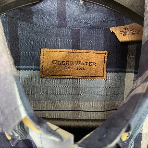 Clear Water Outfitters Men’s Short Sleeve Plaid Button Down Shirt Size XL - Picture 6 of 9